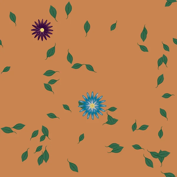 Hermoso Fondo Botánico Flores Vector Ilustración — Vector de stock