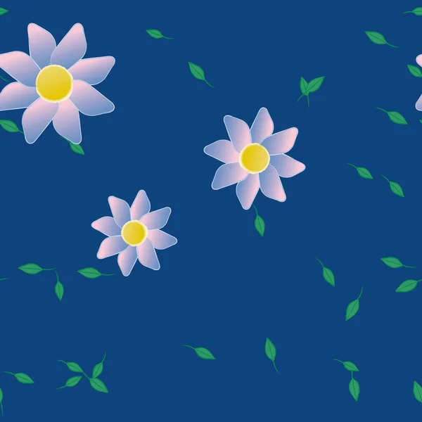 Vector Patrón Sin Costura Con Flores Hojas — Vector de stock