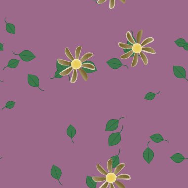 Çiçekler ve yapraklarla kusursuz bir desen.