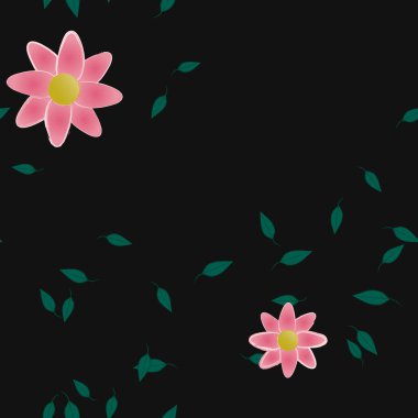 Çiçek yaprakları, çiçekler duvar kağıtları, vektör illüstrasyonları..