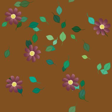 Çiçek yaprakları, çiçekler duvar kağıtları, vektör illüstrasyonları..