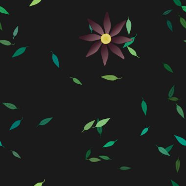 Çiçekler ve yapraklarla kusursuz bir desen.