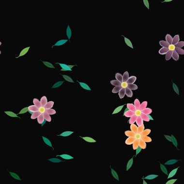 Çiçekler duvar kağıdı açar, vektör illüstrasyonu