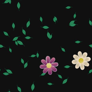 Çiçek yaprakları, çiçekler duvar kağıtları, vektör illüstrasyonları.