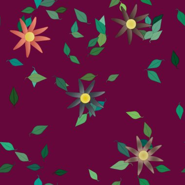 yaz çiçekleri arka plan, vektör illüstrasyonu