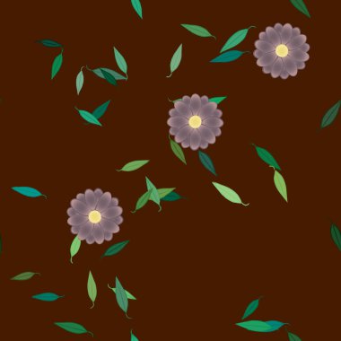 Çiçekler ve yapraklarla kusursuz bir desen.