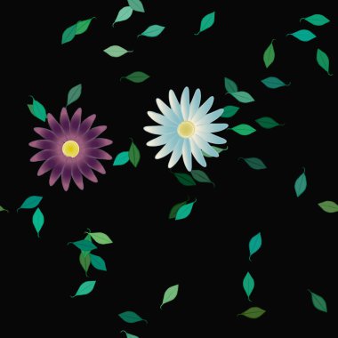 Çiçekler ve yapraklarla kusursuz bir desen.