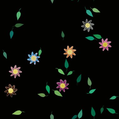 yaz çiçekleri arka plan, vektör illüstrasyonu