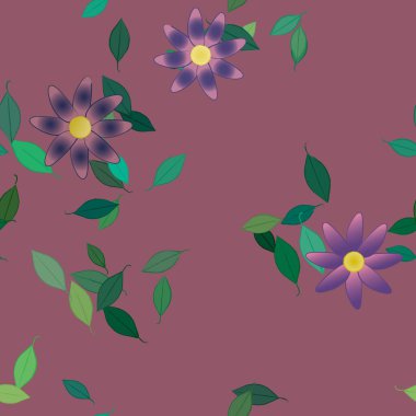 Çiçekler ve yapraklarla kusursuz bir desen.