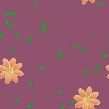 Botanik çiçek desenli arkaplan, vektör illüstrasyonu