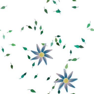 Yapraklar, çiçekler, duvar kağıtları, vektör illüstrasyonu