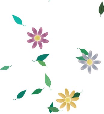 Çiçekler ve yapraklarla kusursuz bir desen.