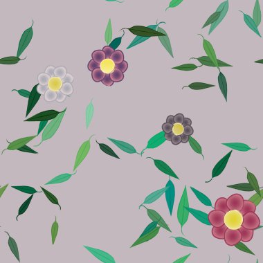 güzel botanik arka plan, çiçek vektör illüstrasyonu