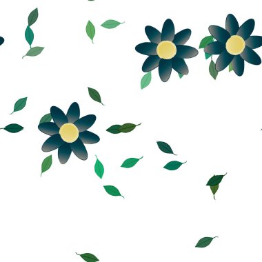 Çiçek arkaplanı, çiçek desenli arkaplan, vektör illüstrasyonu