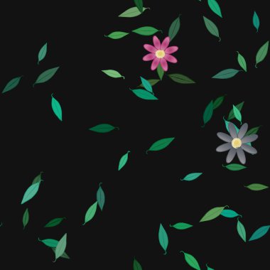 Çiçek arkaplanı, çiçek desenli arkaplan, vektör illüstrasyonu