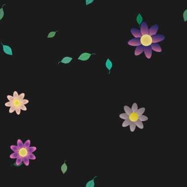 Çiçek yaprakları, çiçekler duvar kağıtları, vektör illüstrasyonları..