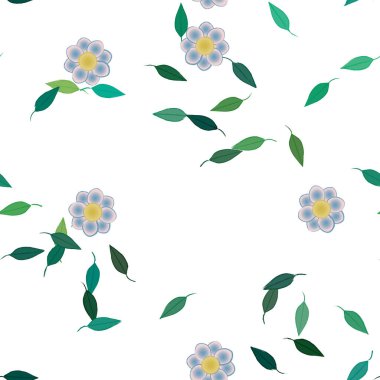 Çiçekler ve yapraklarla kusursuz bir desen.