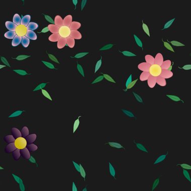 yaz çiçekleri arka plan, vektör illüstrasyonu