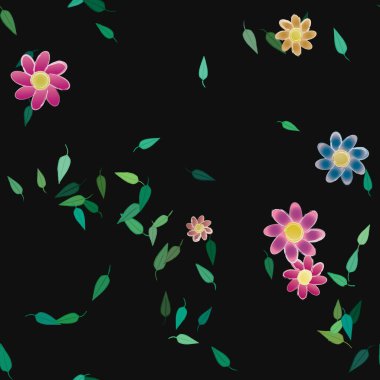 yaz çiçekleri arka plan, vektör illüstrasyonu