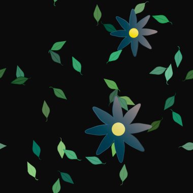 Çiçekler ve yapraklarla kusursuz bir desen.