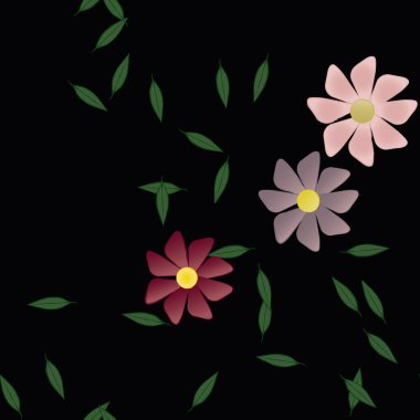 Çiçekler ve yapraklarla kusursuz bir desen.