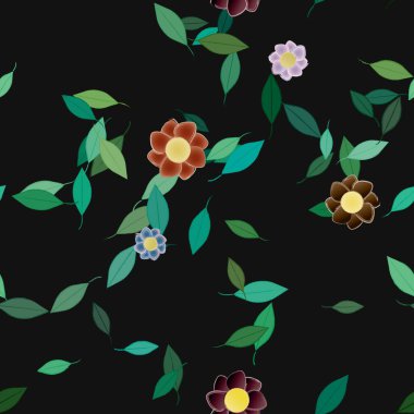 Çiçekler ve yapraklarla kusursuz bir desen.