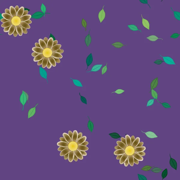 Flores Verano Fondo Vector Ilustración — Archivo Imágenes Vectoriales