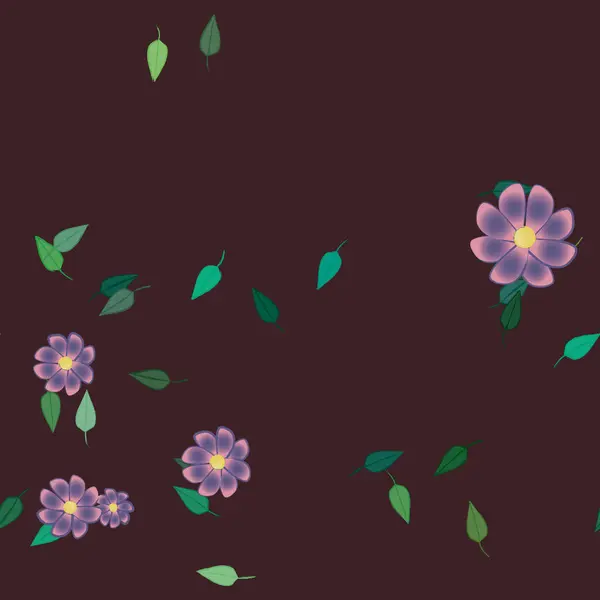 Flores Florecen Fondo Pantalla Vector Ilustración Hermoso Fondo Botánico — Archivo Imágenes Vectoriales