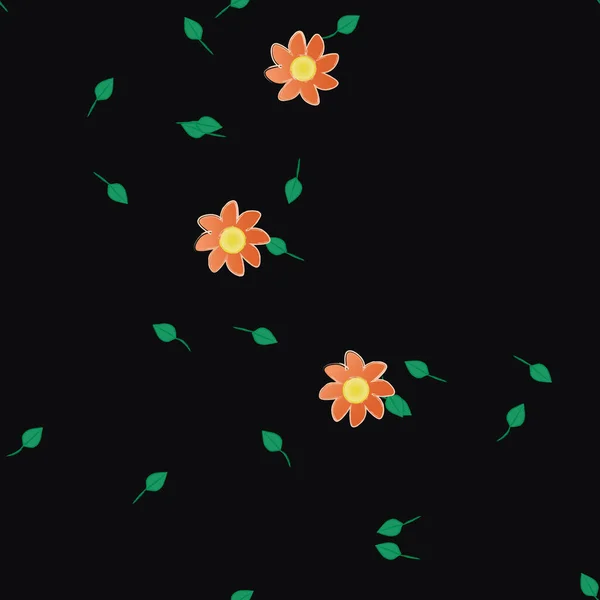 Zökkenőmentes Virágok Virágos Tapéta Vektor Illusztráció Gyönyörű Botanikai Háttér — Stock Vector