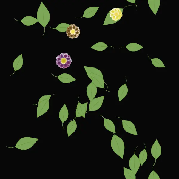 Flores Botánicas Patrón Fondo Vector Floral Ilustración — Vector de stock