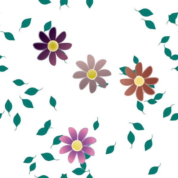 Αφηρημένη Βοτανική Λουλούδια Μοτίβο Φόντο Floral Διανυσματική Απεικόνιση — Διανυσματικό Αρχείο