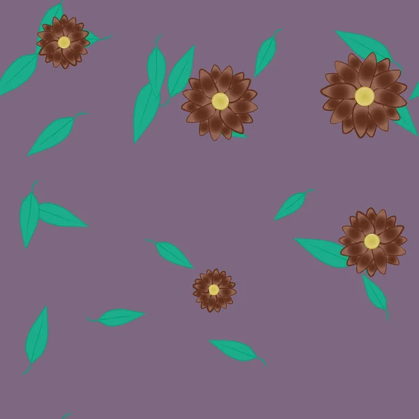 Feuillage Fond Botanique Fleurs Illustration Vectorielle — Image vectorielle