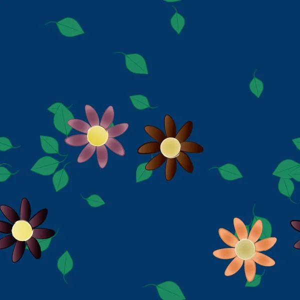 Flores Vector Ilustración Hermoso Fondo Botánico — Vector de stock