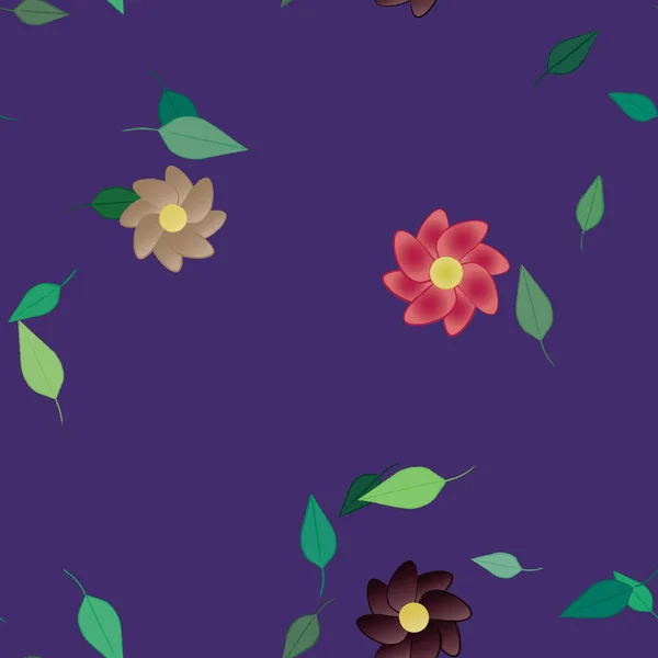 Fleurs Botaniques Abstraites Motif Fond Illustration Vectorielle Florale — Image vectorielle