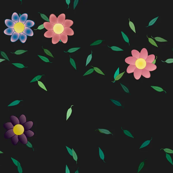 Flores Verano Fondo Vector Ilustración — Archivo Imágenes Vectoriales