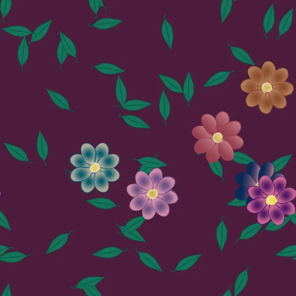 Flores Florecen Fondo Pantalla Vector Ilustración — Archivo Imágenes Vectoriales