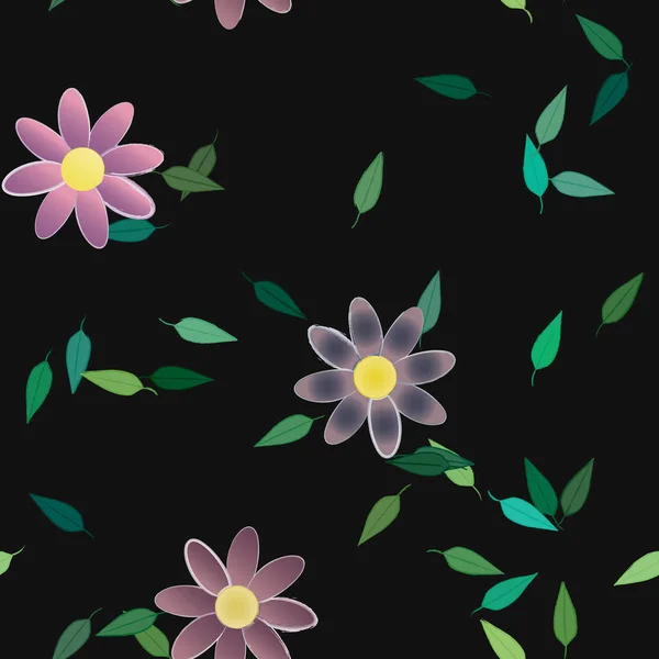 Fundo Padrão Flores Botânicas Ilustração Vetorial Floral — Vetor de Stock