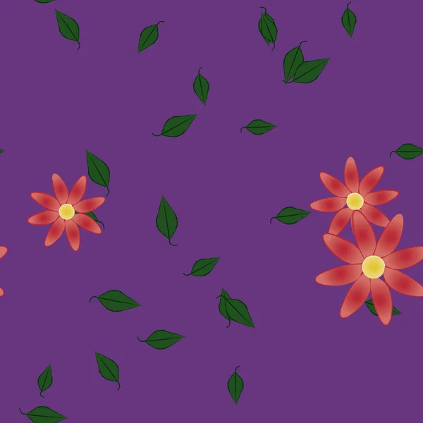 Follaje Flores Flores Florecen Fondo Pantalla Vector Ilustración — Archivo Imágenes Vectoriales