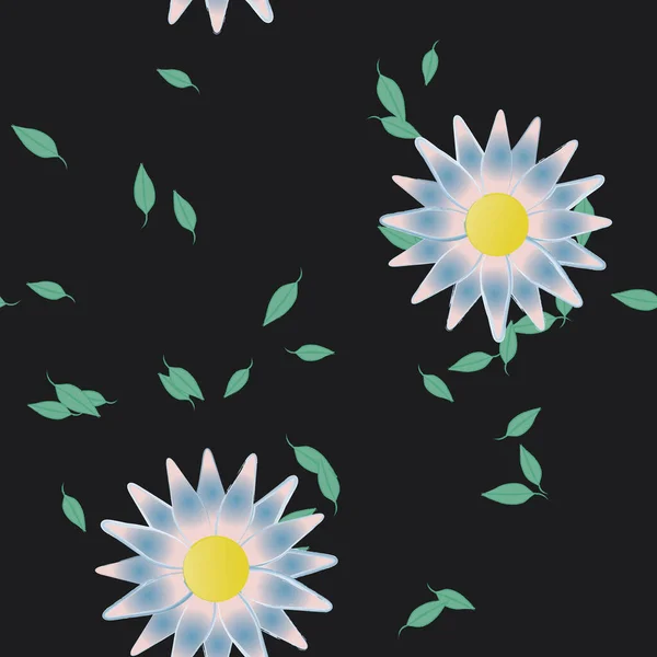 Flores Sin Costura Florecen Fondo Pantalla Vector Ilustración Hermoso Fondo — Vector de stock