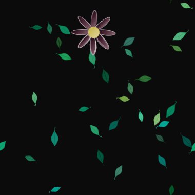 Çiçekler ve yapraklarla kusursuz bir desen.