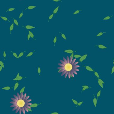 Yapraklar, çiçekler, duvar kağıtları, vektör illüstrasyonu