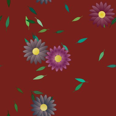 yaz çiçekleri arka plan, vektör illüstrasyonu