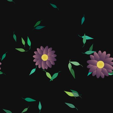 Çiçekler ve yapraklarla kusursuz bir desen.