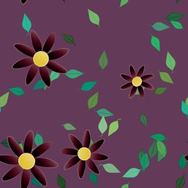 Çiçek arkaplanı, çiçek desenli arkaplan, vektör illüstrasyonu