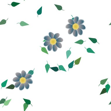 Çiçekler ve yapraklarla kusursuz bir desen.