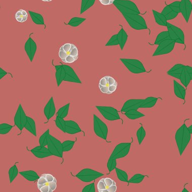 Çiçekler ve yapraklarla kusursuz bir desen.