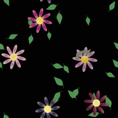Çiçek desenli arkaplan, vektör illüstrasyonu