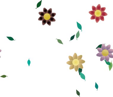 yaz çiçekleri arka plan, vektör illüstrasyonu