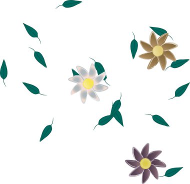 yaz çiçekleri arka plan, vektör illüstrasyonu