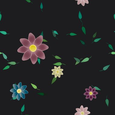 Çiçekler ve yapraklarla kusursuz bir desen.